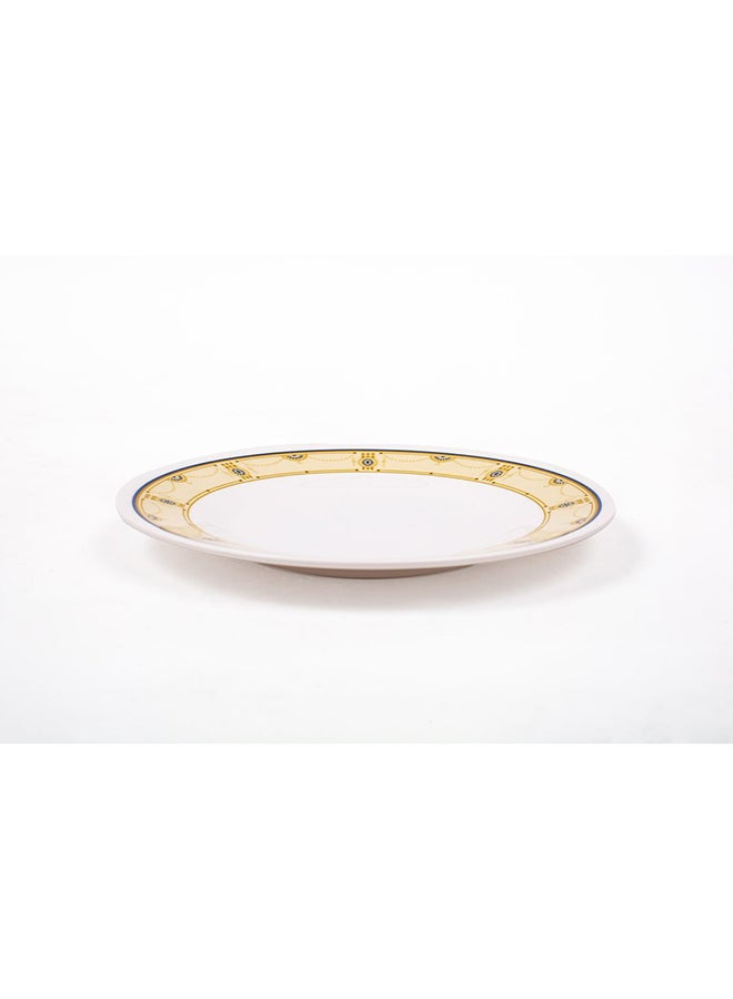 Royal Melamine Dinner Plate White/Gold 8inch  - Image 1