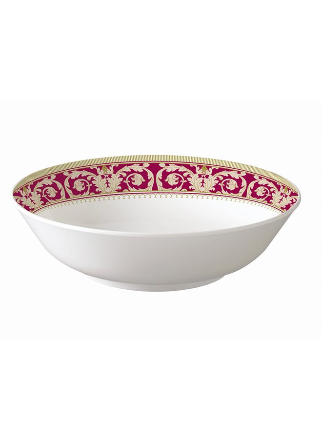 Royal Melamine Salad Bowl White/Brown/Gold 10inch  - Image 1