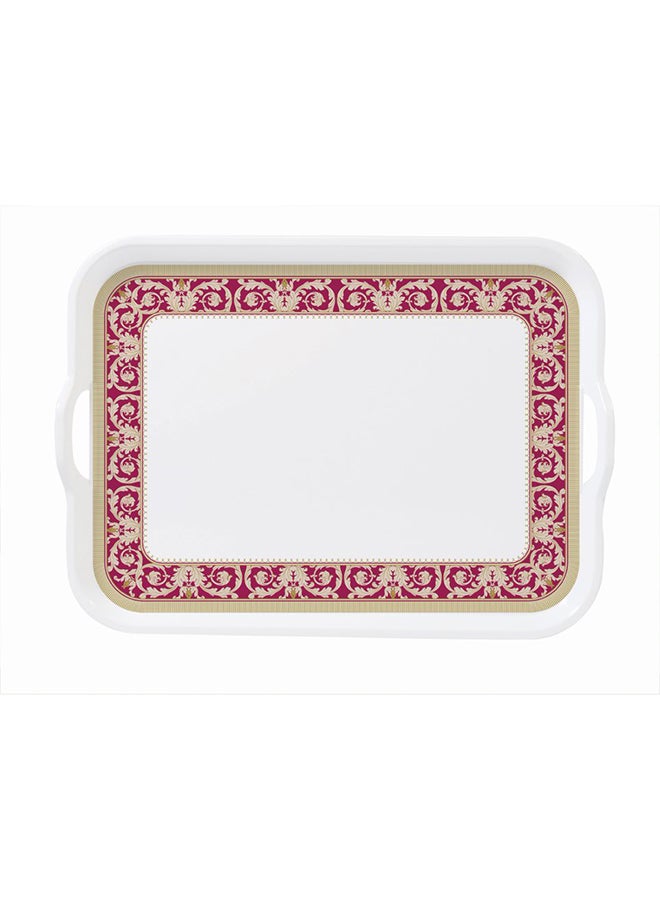 Royal Melamine Rectangular Tray White/Brown/Yellow 20.5inch  - Image 1