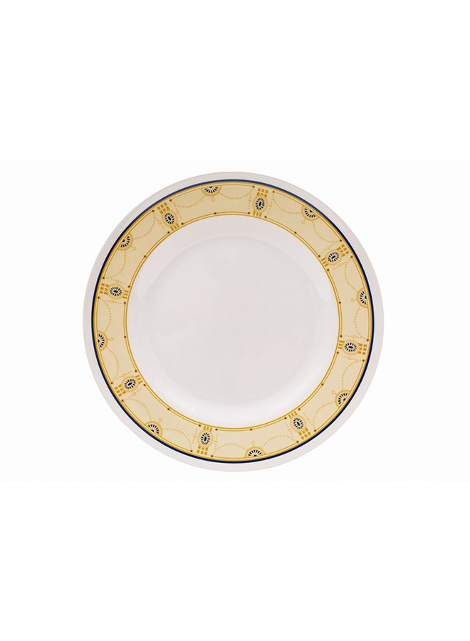 Royal Melamine Dinner Plate White/Yellow 10inch
