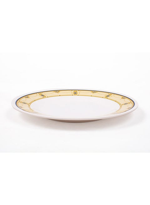Royal Melamine Dinner Plate White/Yellow 10inch