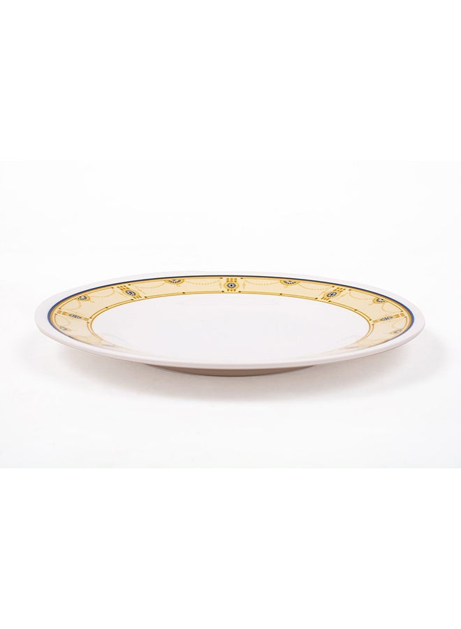 Royal Melamine Dinner Plate White/Yellow 10inch