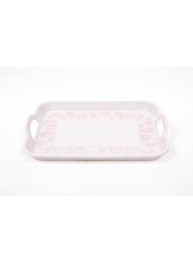 Royal Melamine Rectangular Tray White/Beige 20.5inch  - Image 1