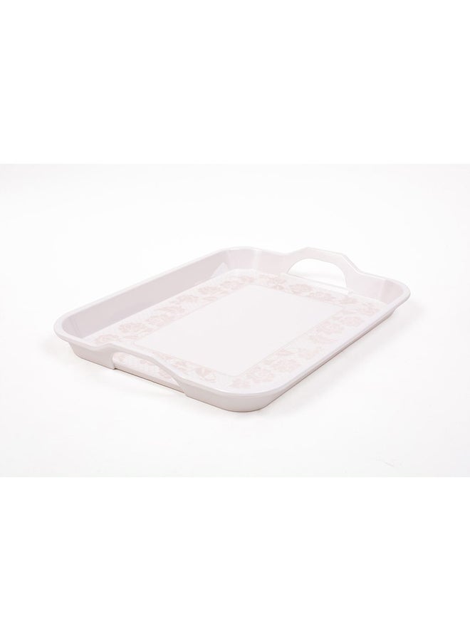Royal Melamine Rectangular Tray White/Beige 20.5inch  - Image 2