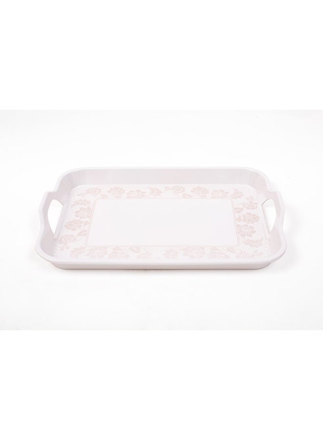 Royal Melamine Rectangular Tray White/Beige 17.5inch - Image 1