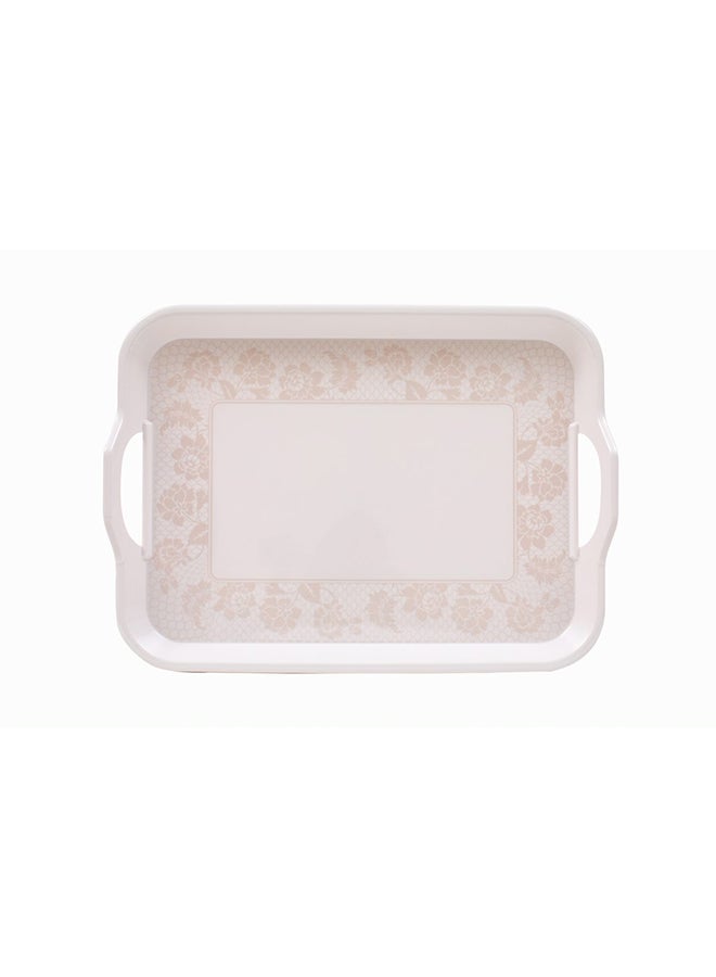 Royal Melamine Rectangular Tray White/Beige 17.5inch - Image 3