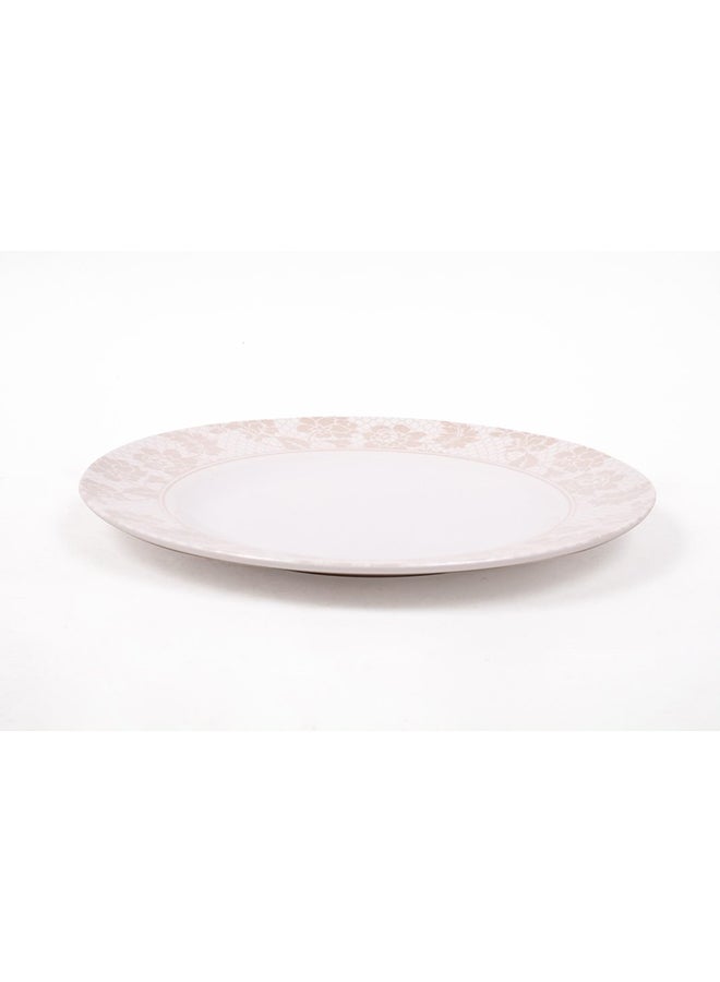 Royal Melamine Dinner Plate White/Beige 10inch  - Image 1