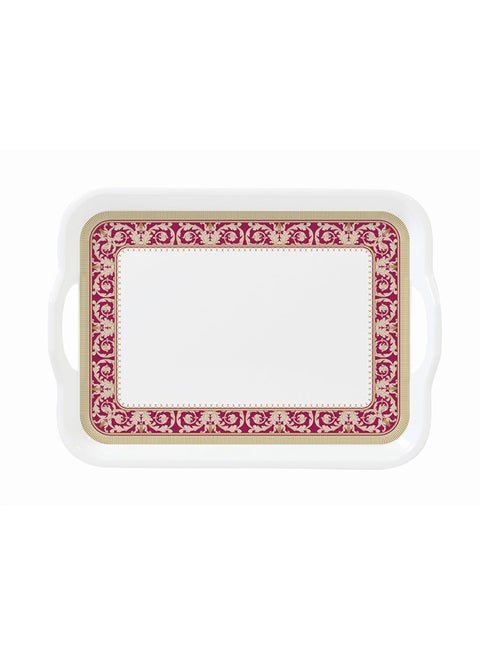 Royal Melamine Rectangular Tray With Handle White/Brown/Yellow 15inch