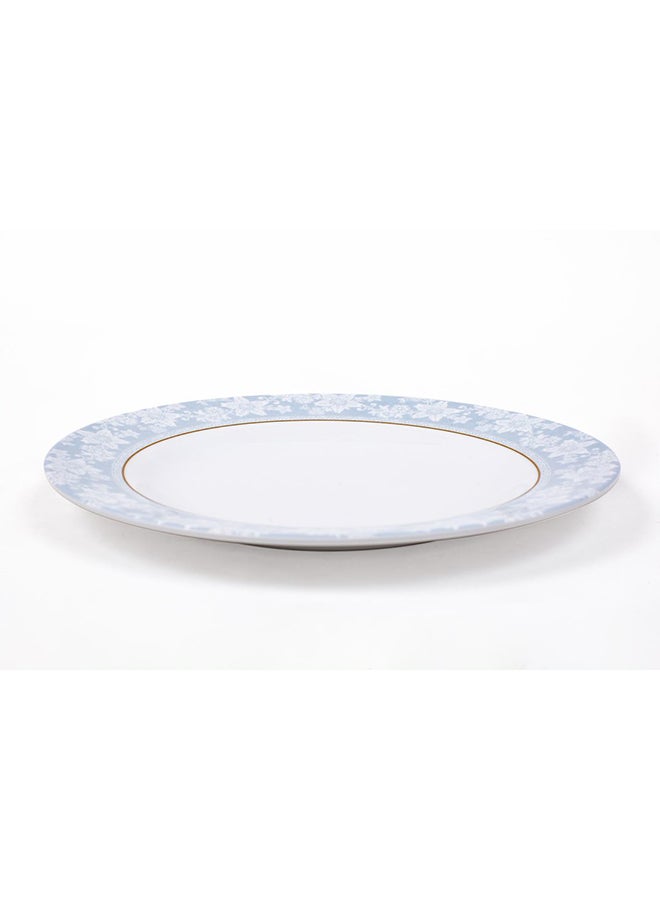 Royal Melamine Dinner Plate White/Blue 8inch  - Image 1