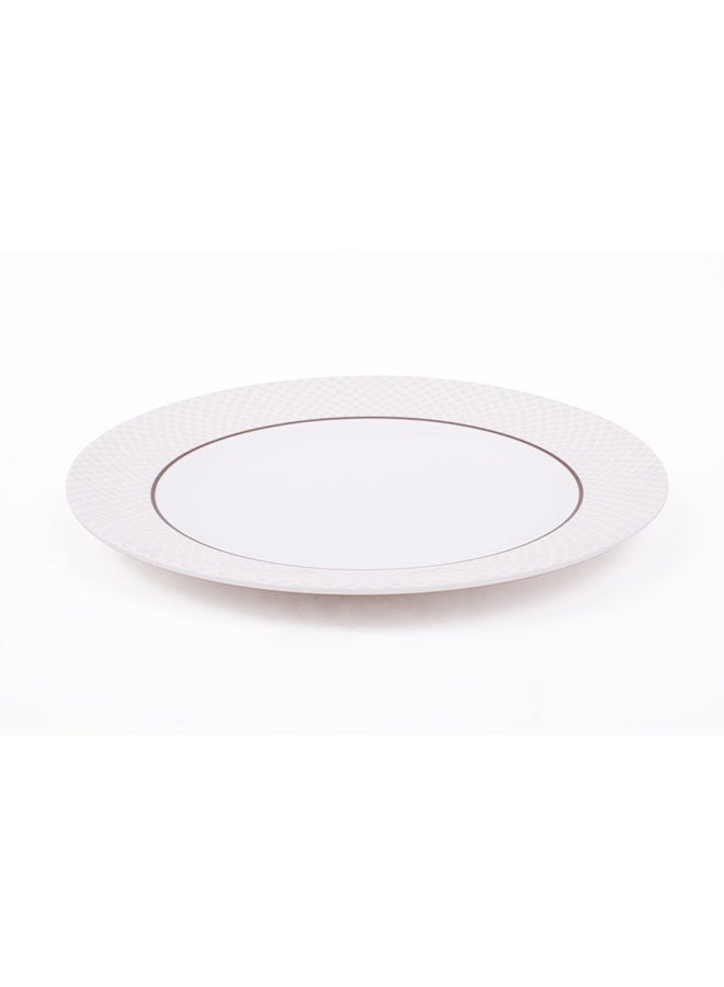 Royal Melamine Dinner Plate White/Beige 8inch - Image 1