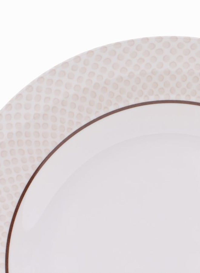 Royal Melamine Dinner Plate White/Beige 8inch - Image 3