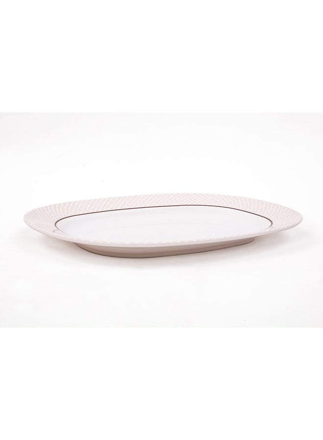 Royal Melamine Oval Plate White/Beige 14inch  - Image 1