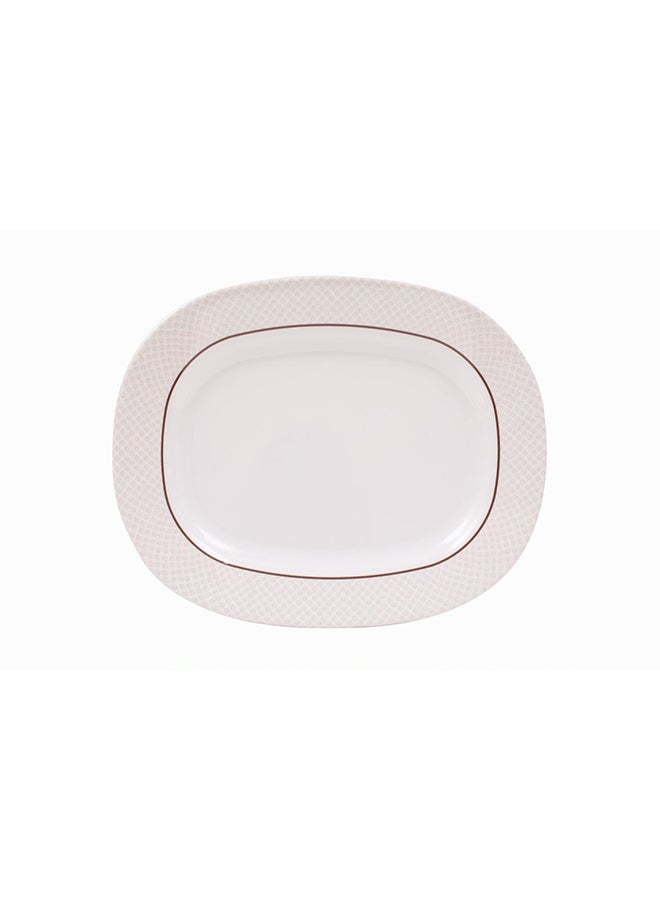 Royal Melamine Oval Plate White/Beige 14inch  - Image 2