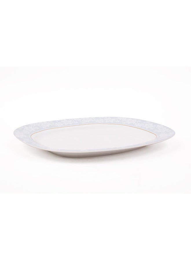 Royal Melamine Oval Plate White/Blue 14inch  - Image 1