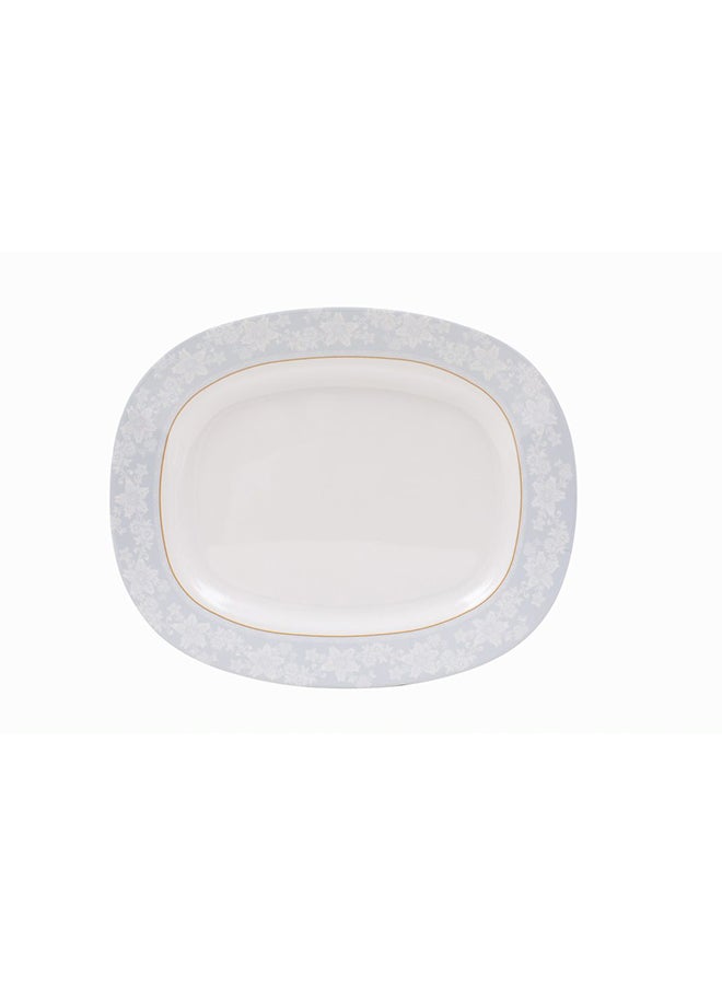 Royal Melamine Oval Plate White/Blue 14inch  - Image 2