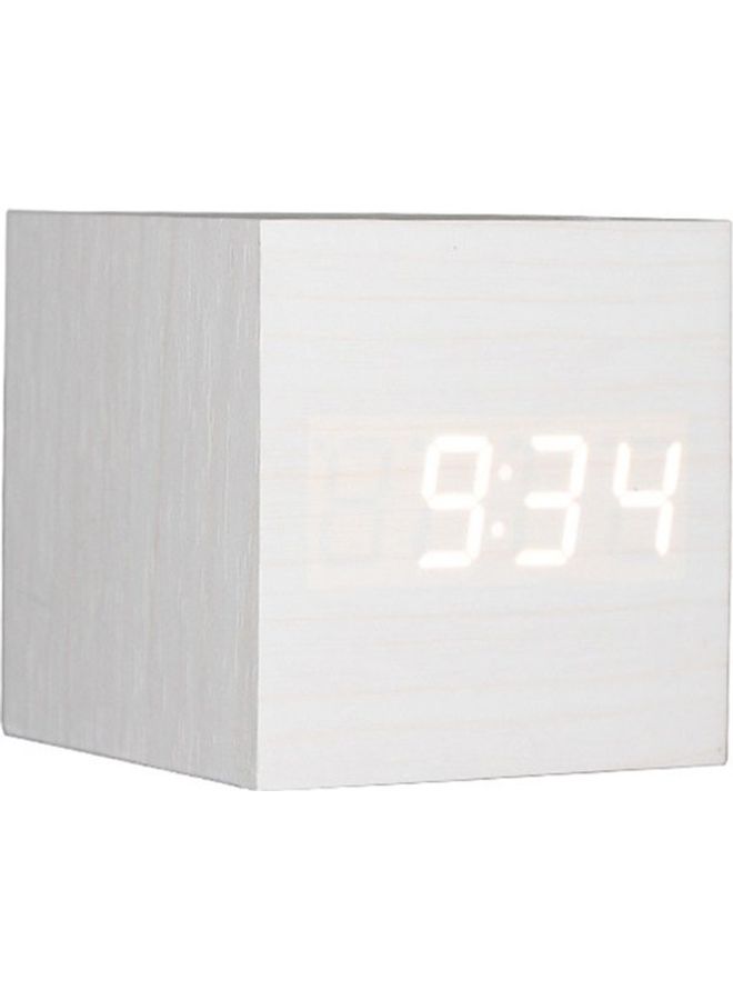 Creative LED Wooden Clock White - Image 1
