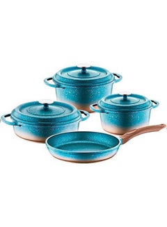 OMS 7-Piece Non Stick Die Cast Cookware With Lid Set Mint 26cm  - Image 1