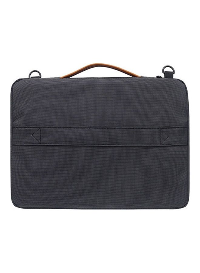 Nylon Waterproof Laptop Handbag With Trunk Trolley Strap Black  - Image 2