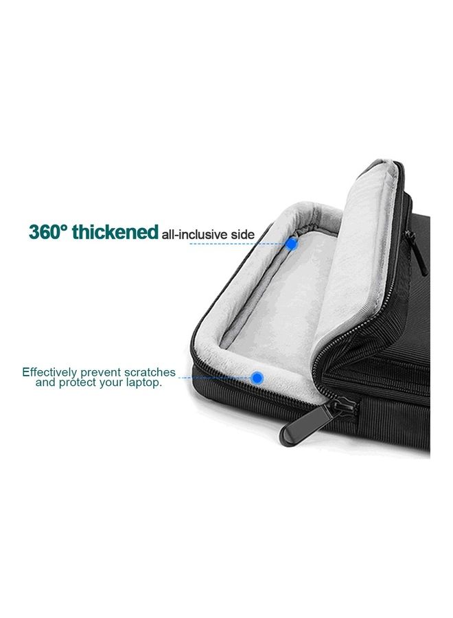 Nylon Waterproof Laptop Handbag With Trunk Trolley Strap Black  - Image 4