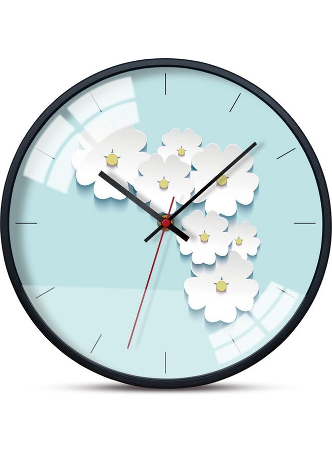 Flower Wall Clock Blue