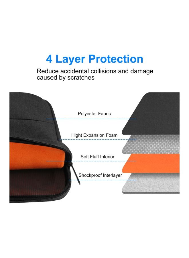 14-Inch Sleeve Case Zipper Laptop Handbag Black  - Image 4