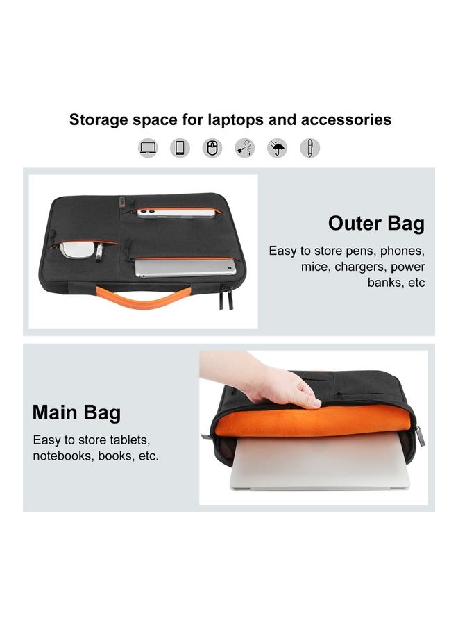 14-Inch Sleeve Case Zipper Laptop Handbag Black  - Image 5