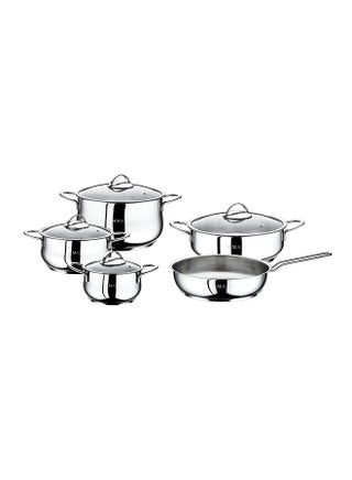 9-Piece Yumi Stainless Steel Cookware With Lid Set Silver 24cm - v1627291097/N43885549A_1