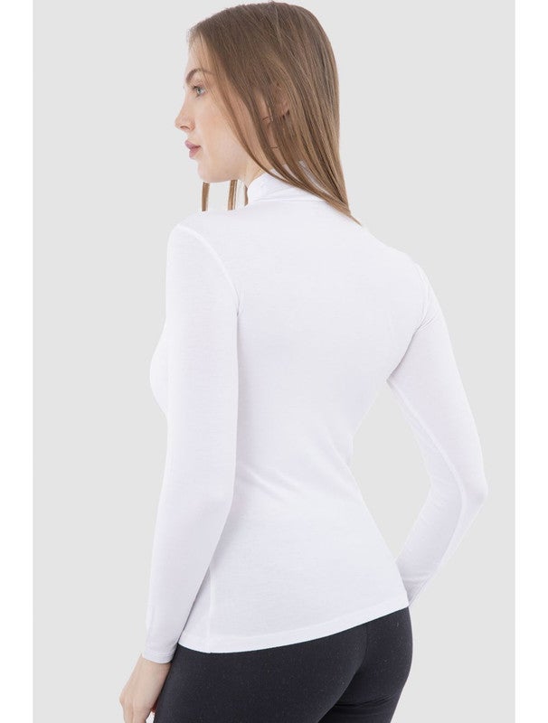 Carina High Neck Long Sleeves Top (V) White - Image 3