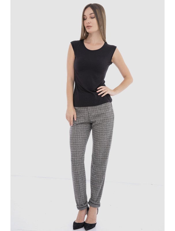 Carina Crew Neck Sleeveless Top (V) Black - Image 4