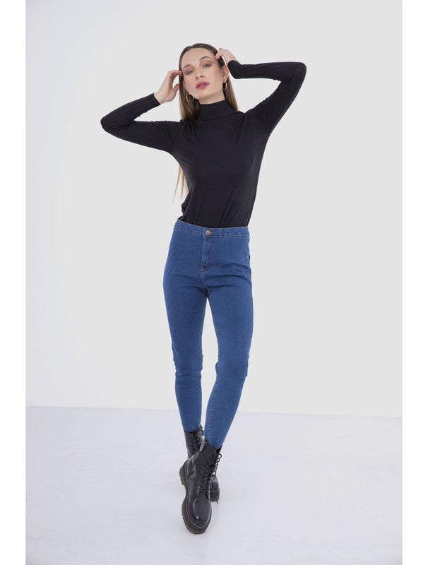 Carina High Neck Long Sleeves Top (V) Black  - Image 4