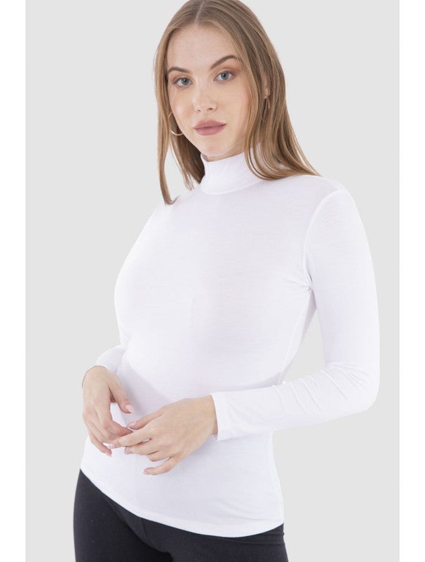 Carina High Neck Long Sleeves Top (V) White - Image 1