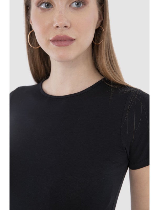 Carina T-Shirt Round Neck SS (V) Black  - Image 2