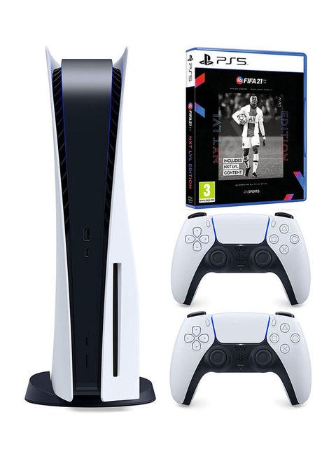 PlayStation 5 CD Edition Console + White DualSense Wireless Controller + FIFA 2021