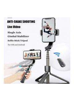 Generic L08 Mobile Phone Stabilizer Anti-Shake Gimbal Stabilizer Selfie Stick Tripod 3 In 1 With Remote Handheld Gimbal Video Shooting Compatible With Ios & Android Black  - Image 2