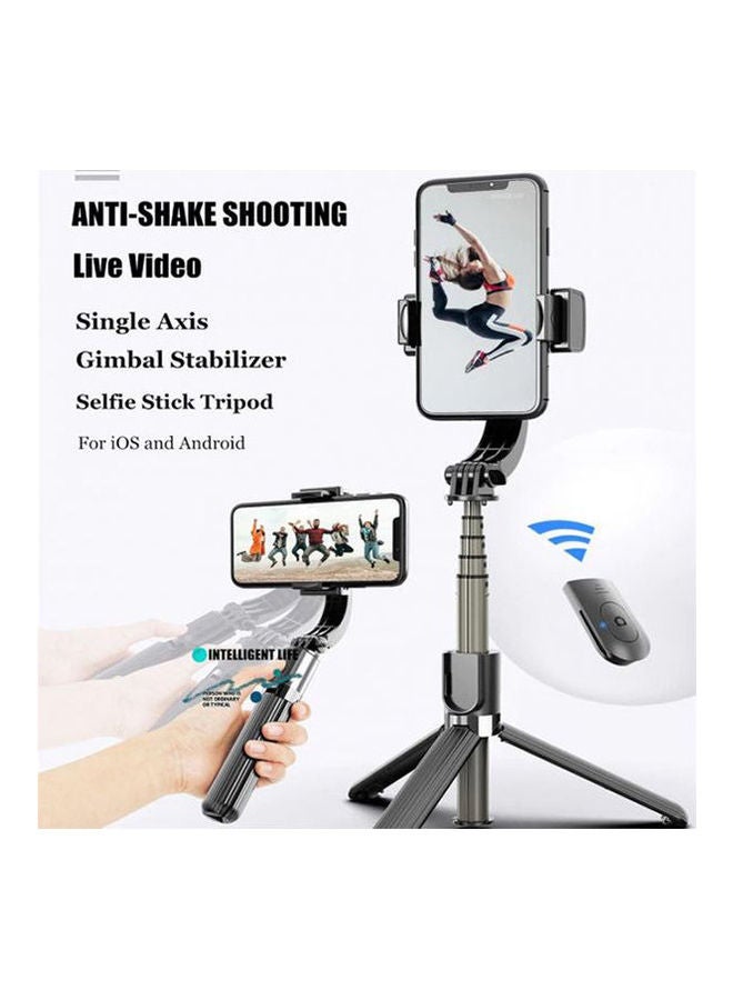 Generic - L08 Mobile Phone Stabilizer Anti-Shake Gimbal Stabilizer Selfie Stick Tripod 3 In 1 With Remote Handheld Gimbal Video Shooting Compatible With Ios & Android Black - Image 1