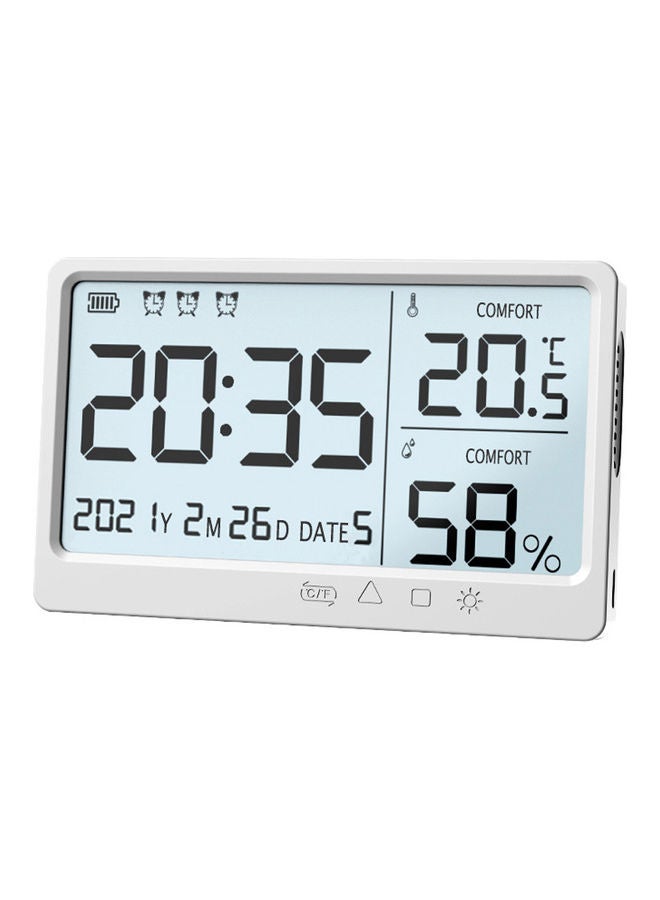 LCD Electronic Temperature Humidity Meter White - Image 1