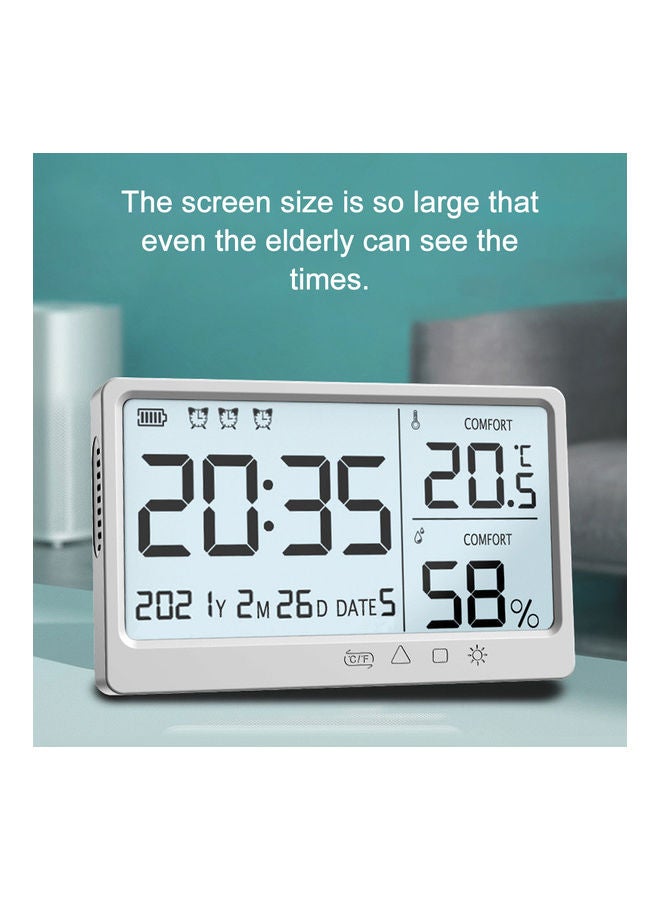 LCD Electronic Temperature Humidity Meter White - Image 4
