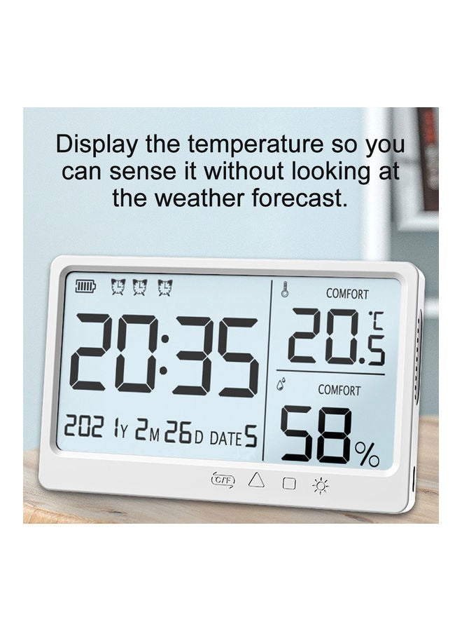 LCD Electronic Temperature Humidity Meter White - Image 2