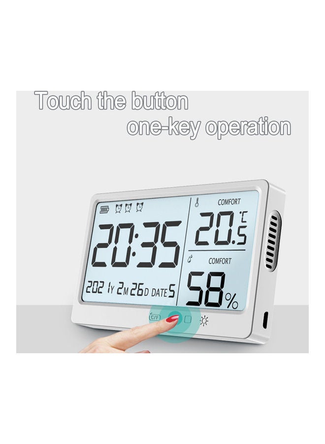 LCD Electronic Temperature Humidity Meter White - Image 3