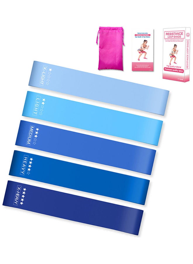 Generic 5-Piece Sports Exercise Resistance Loop Band with Storage Bag - Image 1
