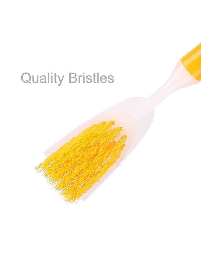 كلاسي تاتش فرشاة بلاستيكية بمقبض مانع للانزلاق أصفر/ أبيض 27x6x9سم - Image 2