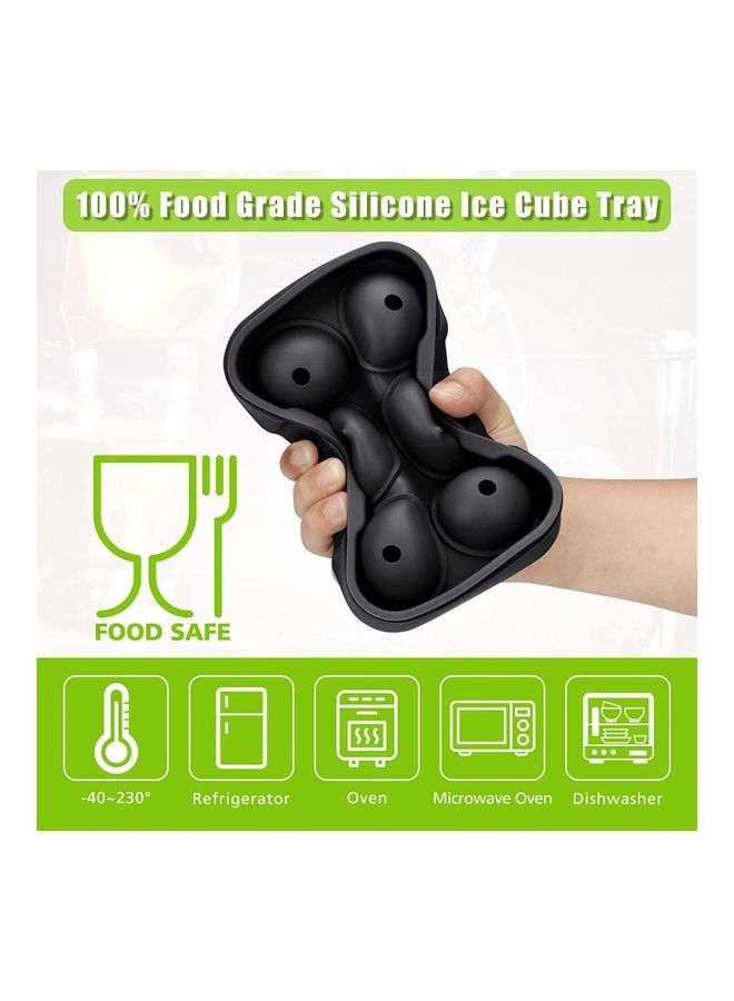 XiuWoo - Pack Of 3 Silicone Ice Cube Molds With Lids Black One Size - Image 1