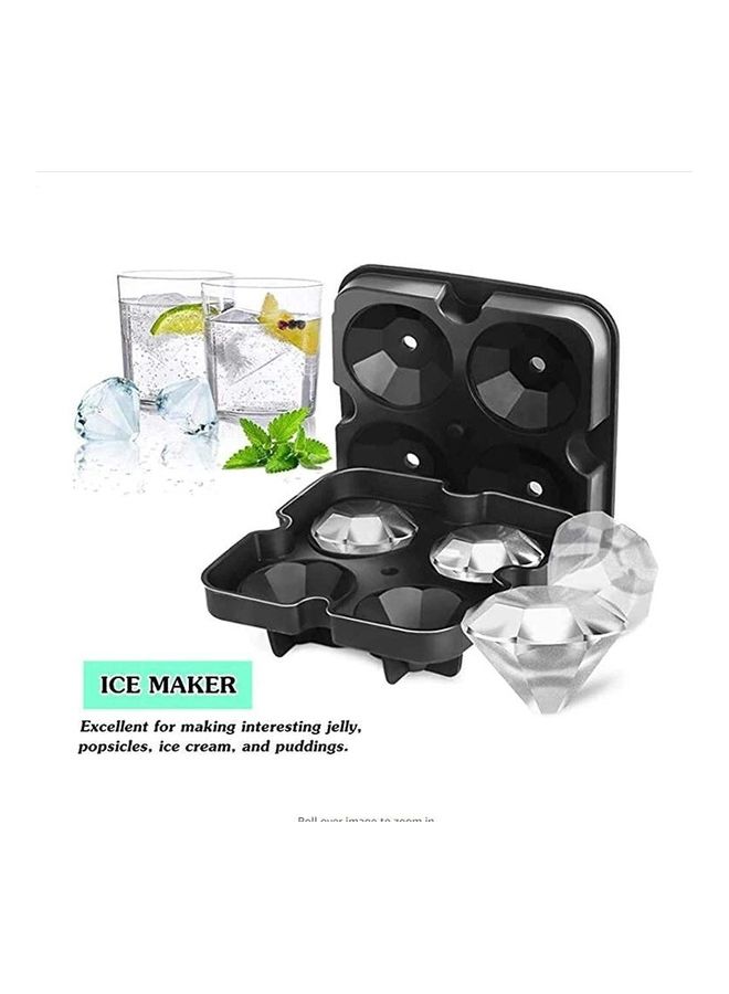 XiuWoo - Pack Of 3 Silicone Ice Cube Molds With Lids Black One Size - Image 1