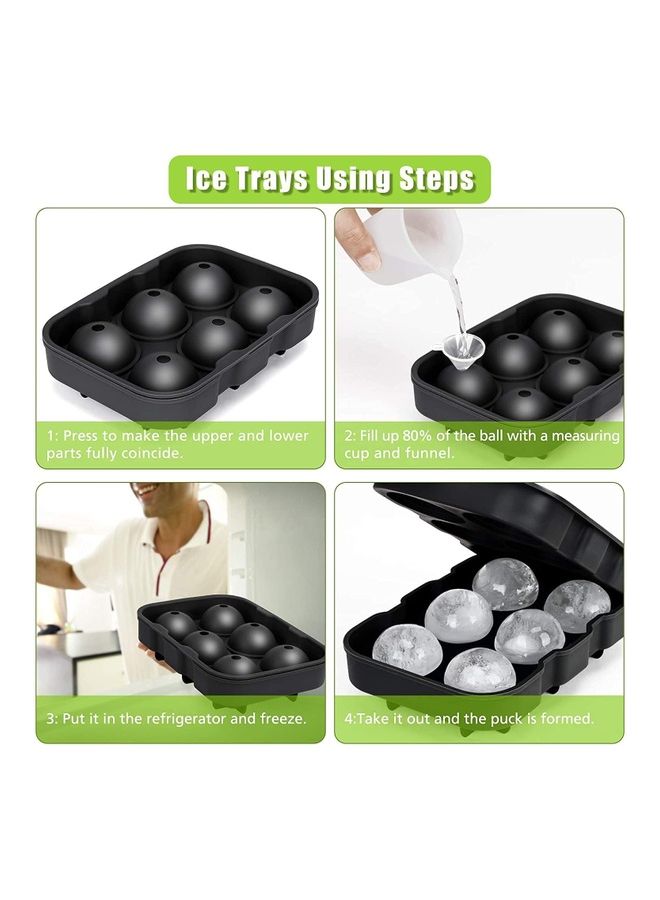 XiuWoo - Pack Of 3 Silicone Ice Cube Molds With Lids Black One Size - Image 1