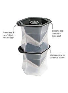 XiuWoo Pack Of 2 Silicone Ice Molds Clear/Black One Size  - Image 2