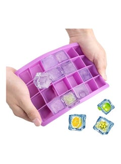 XiuWoo 3-Piece Silicone 24-cavities Ice Maker Set Blue/Purple/Green One Size  - Image 2