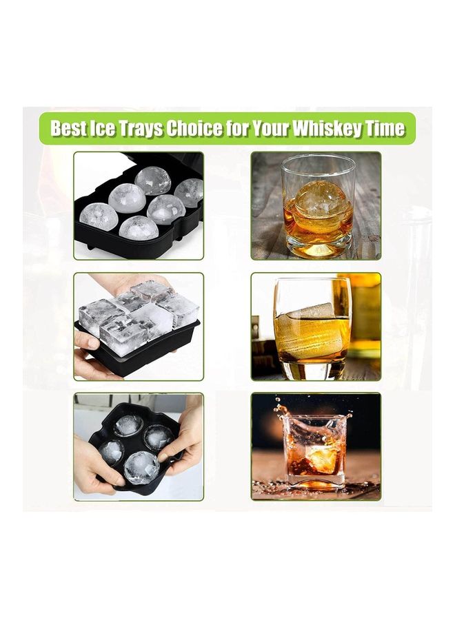 XiuWoo - Pack Of 3 Silicone Ice Cube Molds With Lids Black One Size - Image 1