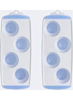 XiuWoo 2-Piece Silicone Ice Ball Tray Set With Lids Blue/White One Size  - Image 1