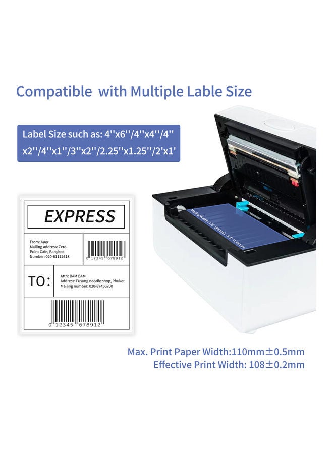 Desktop Thermal Label Printer With Accessories White - Image 4