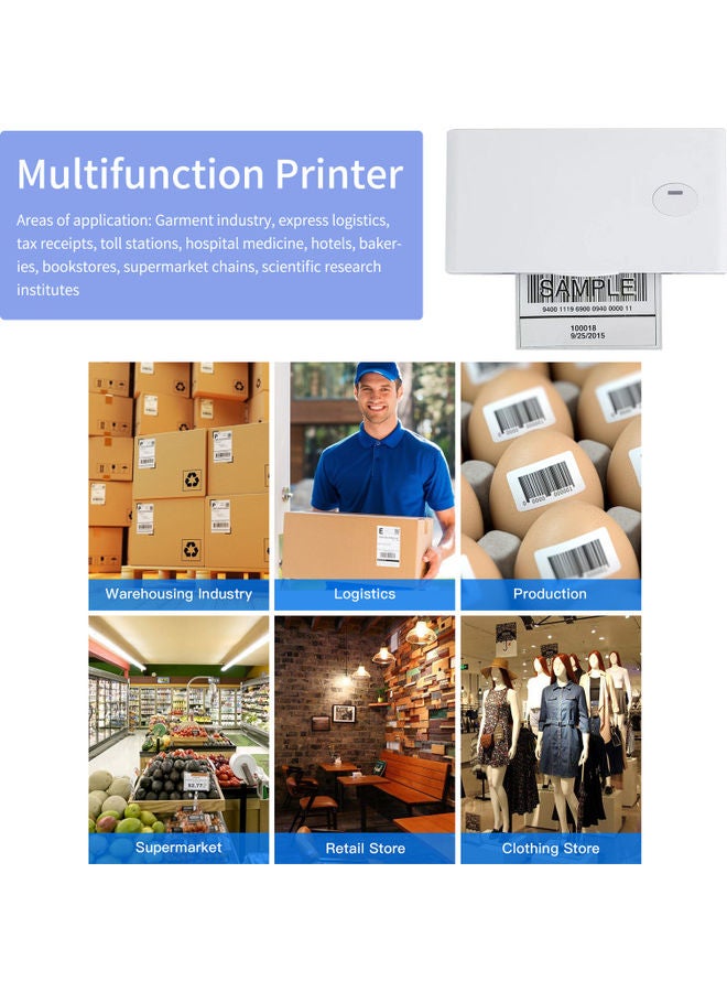 Desktop Thermal Label Printer White - Image 3